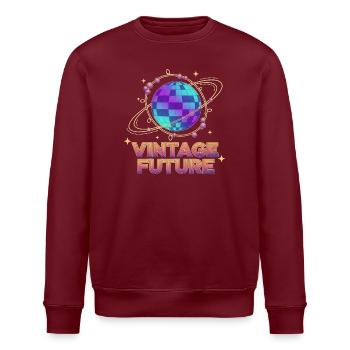Pixel Planet rétro-futuriste vintage - Sweat bio ROLLER Stanley/Stella Unisexe - bordeaux - Devant - Nik (191cm)