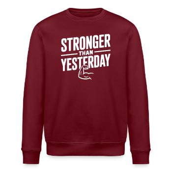 Stärker als gestern - Stanley/Stella Unisex Bio-Sweatshirt ROLLER - Burgunderrot - Vorne - Nik (191cm)