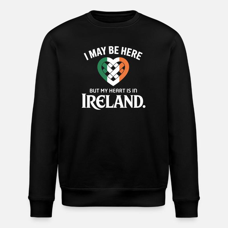 Herz in Irland Stolz Tee - Stanley/Stella Unisex Bio-Sweatshirt ROLLER - Schwarz