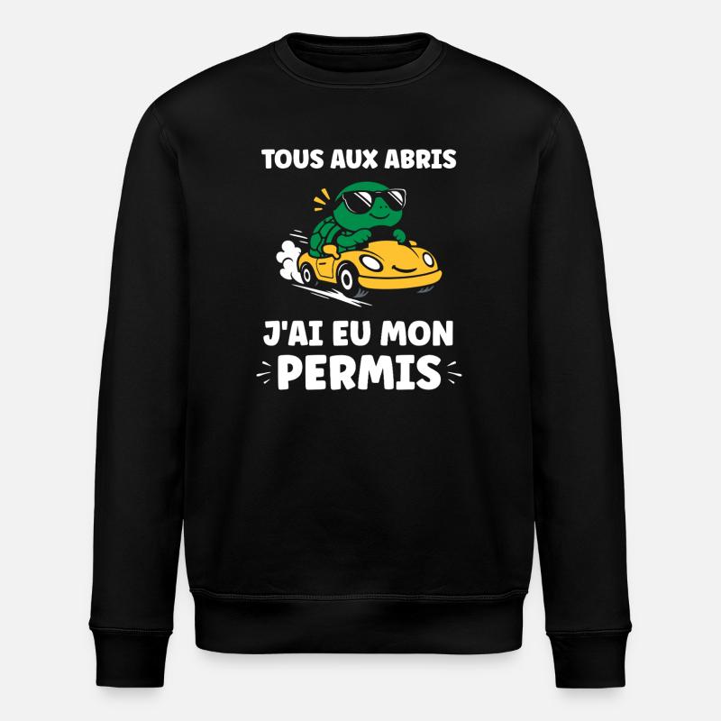 Humour j'ai mon permis de conduire - Sweat bio ROLLER Stanley/Stella Unisexe - noir