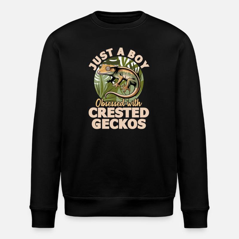 Gecko à crête reptile drôle - Sweat bio ROLLER Stanley/Stella Unisexe - noir