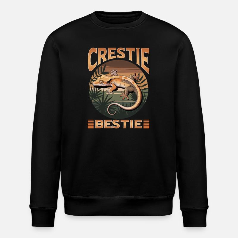 Funny Reptile Crested Gecko - Stanley/Stella ROLLER Unisex Organic Sweatshirt - black
