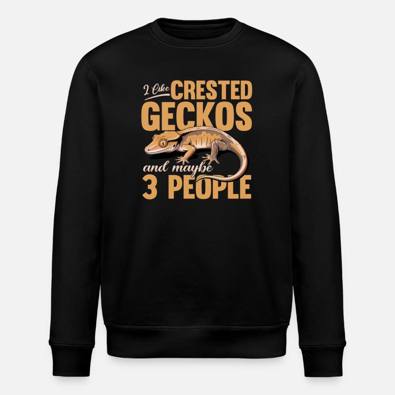 Gecko à crête reptile drôle - Sweat bio ROLLER Stanley/Stella Unisexe - noir