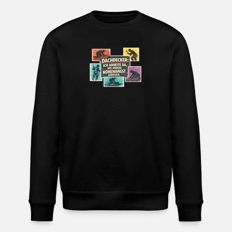 Couvreur parlant de Rétro Collage - Sweat bio ROLLER Stanley/Stella Unisexe - noir