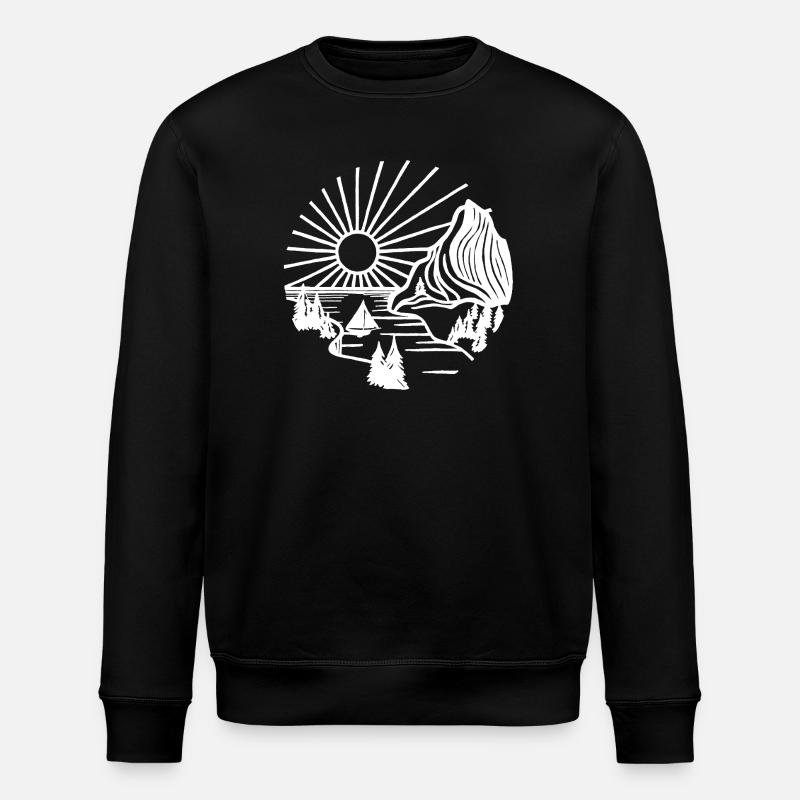 Holiday Landscape (White) - Stanley/Stella ROLLER Unisex Organic Sweatshirt - black
