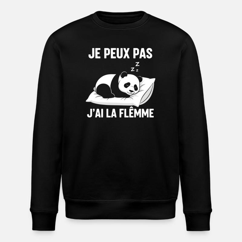 I Can't I'm Lazy - Stanley/Stella ROLLER Unisex Organic Sweatshirt - black
