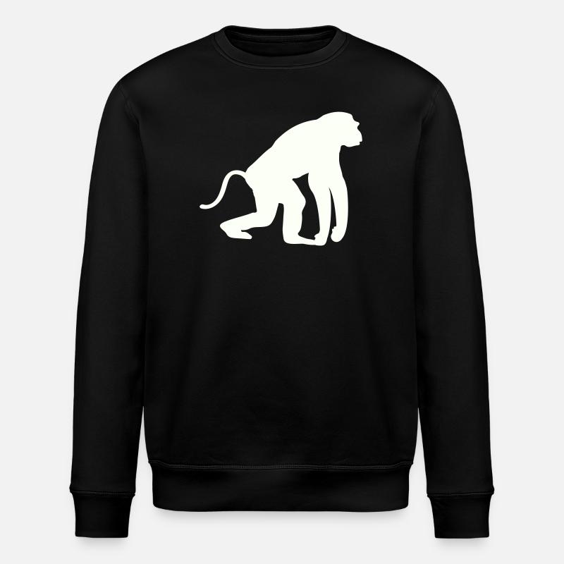 Monkey Silhouette - Stanley/Stella ROLLER Unisex Organic Sweatshirt - black