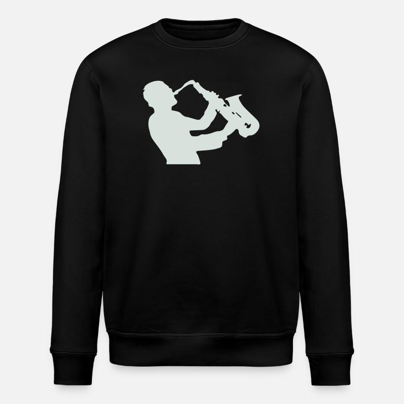 Jazz Saxophone Silhouette - Stanley/Stella ROLLER Unisex Organic Sweatshirt - black
