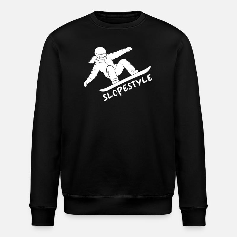 Cadeau d’action de snowboard Slopestyle - Sweat bio ROLLER Stanley/Stella Unisexe - noir