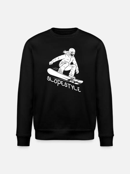 Slopestyle Snowboard Action Geschenk - Stanley/Stella Unisex Bio-Sweatshirt ROLLER - Schwarz