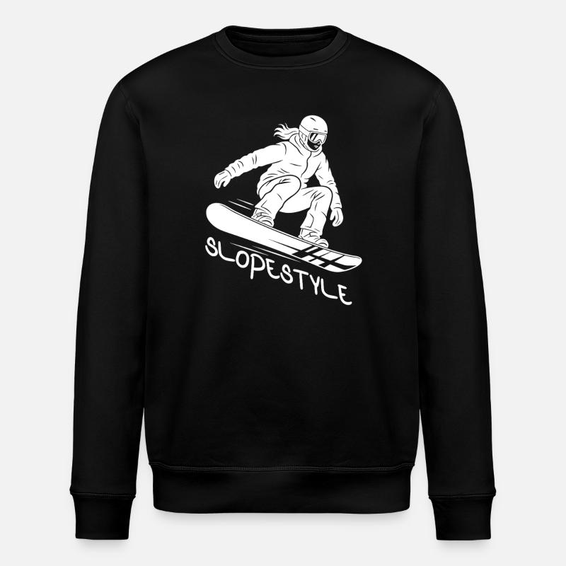 Cadeau d’action de snowboard Slopestyle - Sweat bio ROLLER Stanley/Stella Unisexe - noir