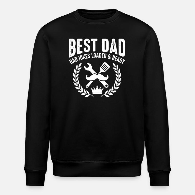 Best Dad Tool Jokes - Stanley/Stella ROLLER Unisex Organic Sweatshirt - black