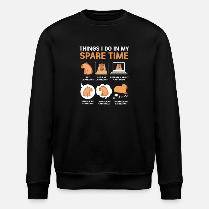Capybara Capibara - Stanley/Stella Unisex Bio-Sweatshirt ROLLER - Schwarz