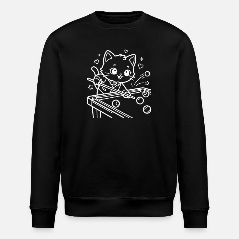 Billard Kawaii Cat Cue Sport - Sweat bio ROLLER Stanley/Stella Unisexe - noir