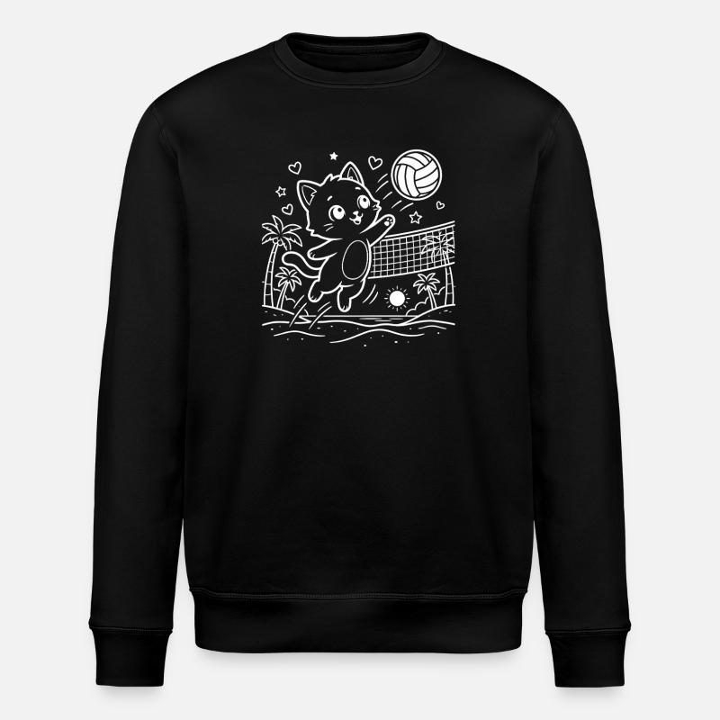 Beach-volley-ball Kawaii Cat - Sweat bio ROLLER Stanley/Stella Unisexe - noir