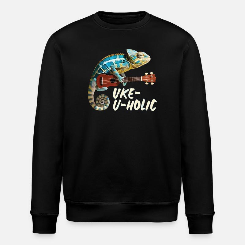 Chameleon Uke-u-holic - Stanley/Stella ROLLER Unisex Organic Sweatshirt - black
