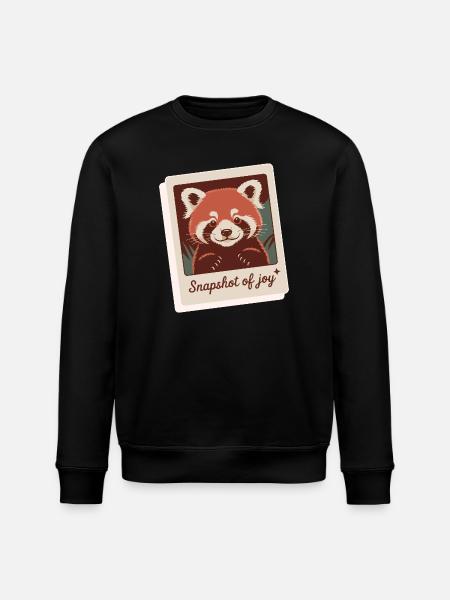 Red Panda Snapshot Joy - Stanley/Stella ROLLER Unisex Organic Sweatshirt - black
