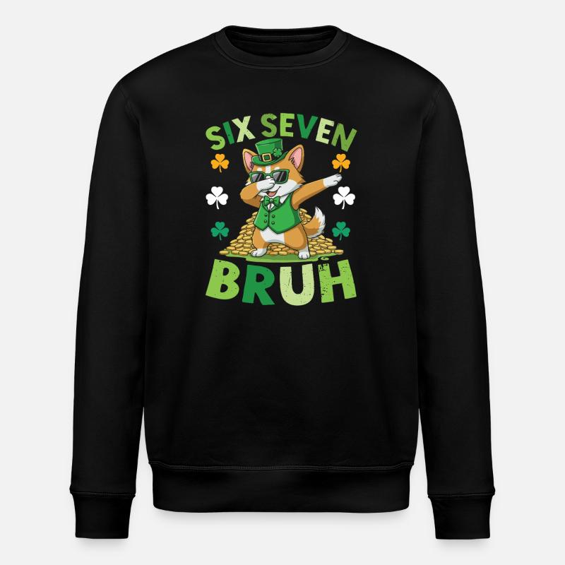 Katzen-St. Patrick's Day - Stanley/Stella Unisex Bio-Sweatshirt ROLLER - Schwarz