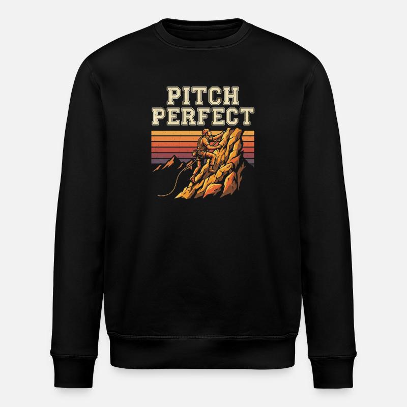 Pitch Perfect Climbing Mountaineering - Stanley/Stella ROLLER Unisex Organic Sweatshirt - black