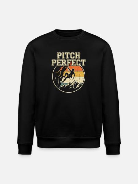Pitch Perfect Climbing Retro Mountains - Stanley/Stella ROLLER Unisex Organic Sweatshirt - black