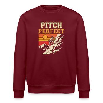 Pitch Perfect Klettern Alpin Sonnenuntergang - Stanley/Stella Unisex Bio-Sweatshirt ROLLER - Burgunderrot - Vorne - Nik (191cm)
