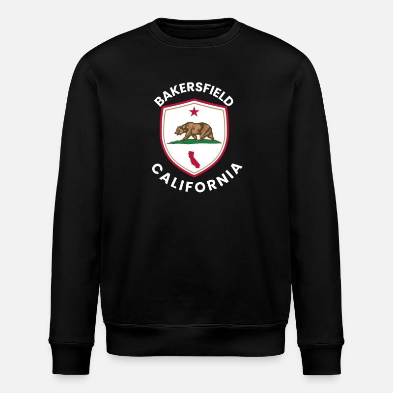 Bakersfield Bear Emblem - Stanley/Stella ROLLER Unisex Organic Sweatshirt - black