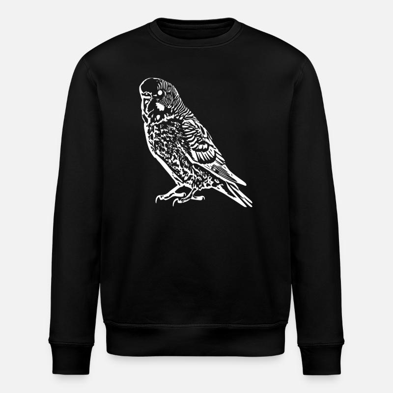 Budgie Bird white - Stanley/Stella ROLLER Unisex Organic Sweatshirt - black