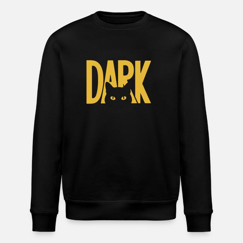 DARK Cat Eyes Minimal Design - Stanley/Stella ROLLER Unisex Organic Sweatshirt - black