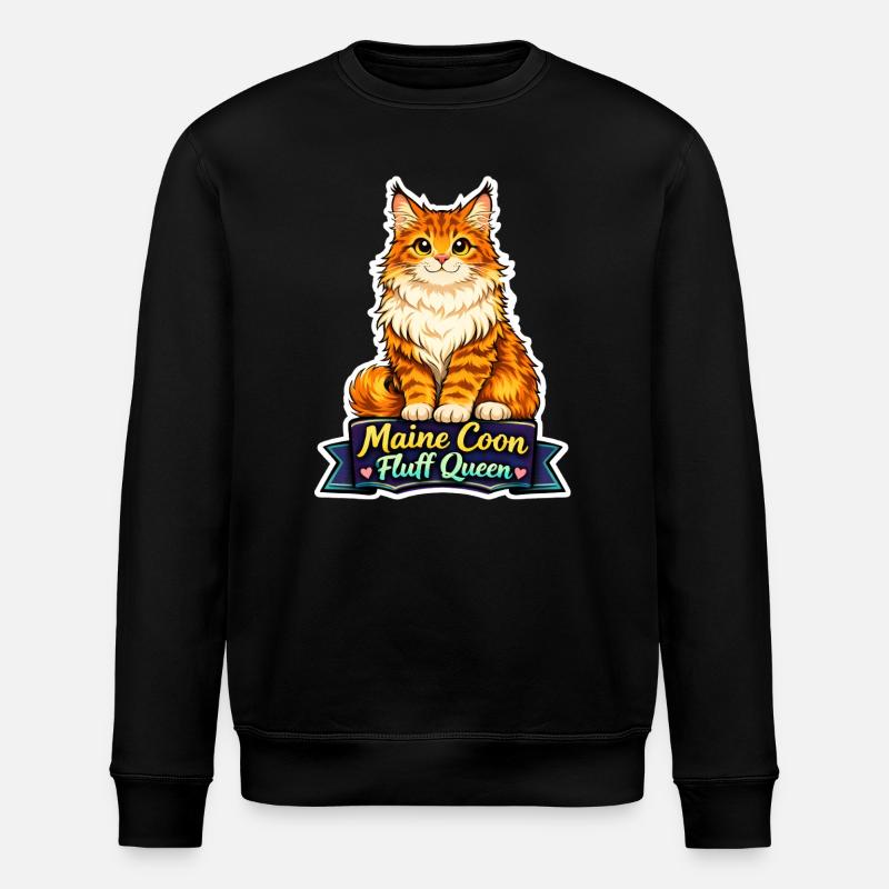 Maine Coon Fluff Queen Katze Design - Stanley/Stella Unisex Bio-Sweatshirt ROLLER - Schwarz