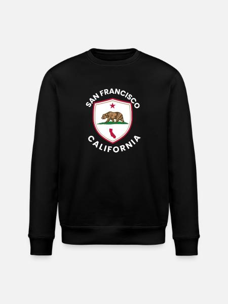 California Bear Flag Emblem - Stanley/Stella ROLLER Unisex Organic Sweatshirt - black
