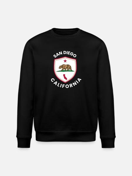 San Diego Bärenzeichen Flagge - Stanley/Stella Unisex Bio-Sweatshirt ROLLER - Schwarz