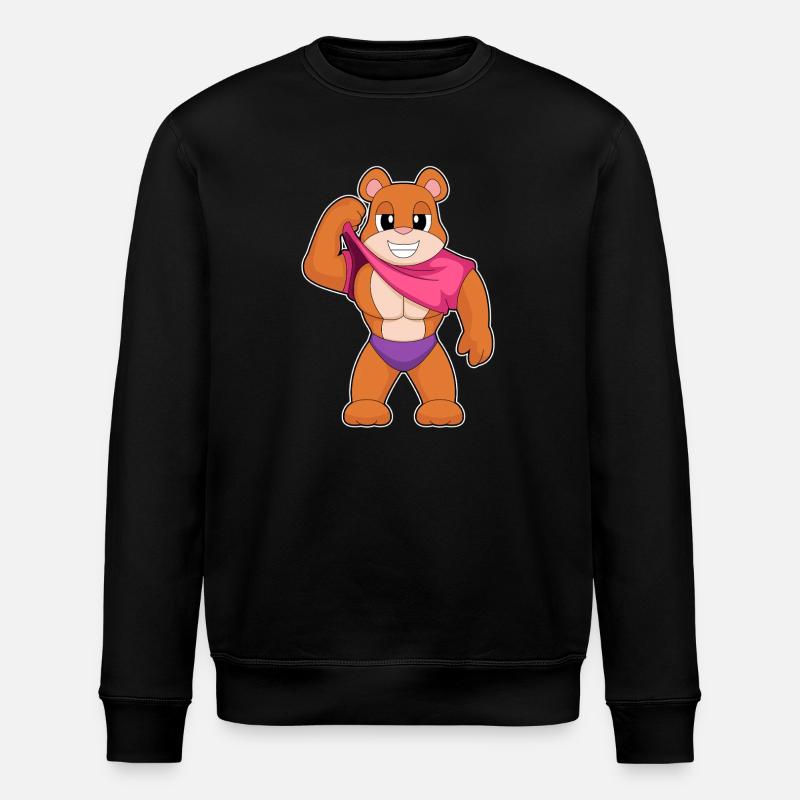 Bear Bodybuilder Bodybuilding Sport - Stanley/Stella ROLLER Unisex Organic Sweatshirt - black