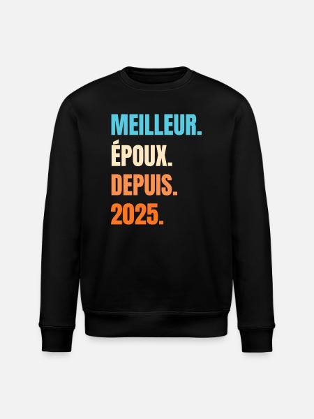 Best Husband Since 2025 Gift Husband - Stanley/Stella ROLLER Unisex Organic Sweatshirt - black
