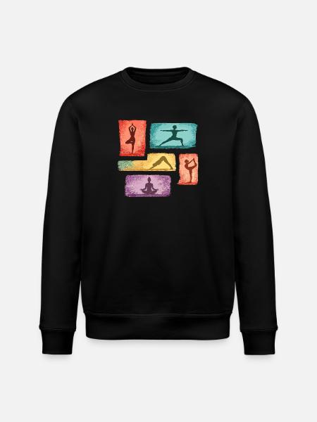 Yoga Silhouetten in Farbblöcken - Stanley/Stella Unisex Bio-Sweatshirt ROLLER - Schwarz