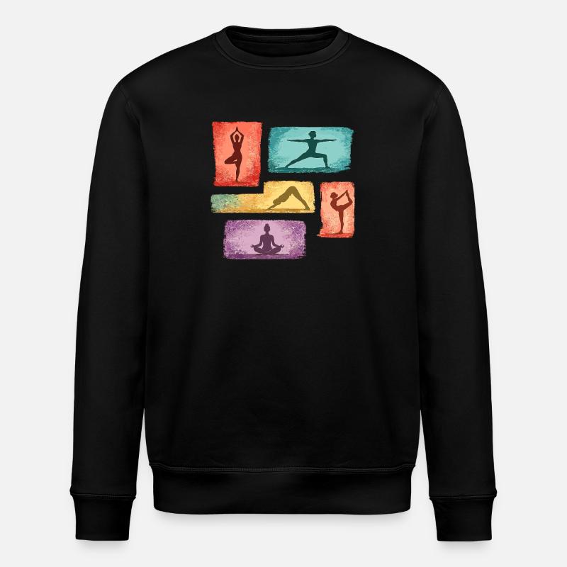 Yoga Silhouetten in Farbblöcken - Stanley/Stella Unisex Bio-Sweatshirt ROLLER - Schwarz