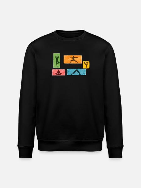 Bunte Yoga Silhouetten - Stanley/Stella Unisex Bio-Sweatshirt ROLLER - Schwarz
