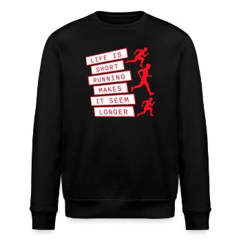 La vie est courte La course la rend plus longue Drôle - Sweat bio ROLLER Stanley/Stella Unisexe - noir - Devant - Nik (191cm)