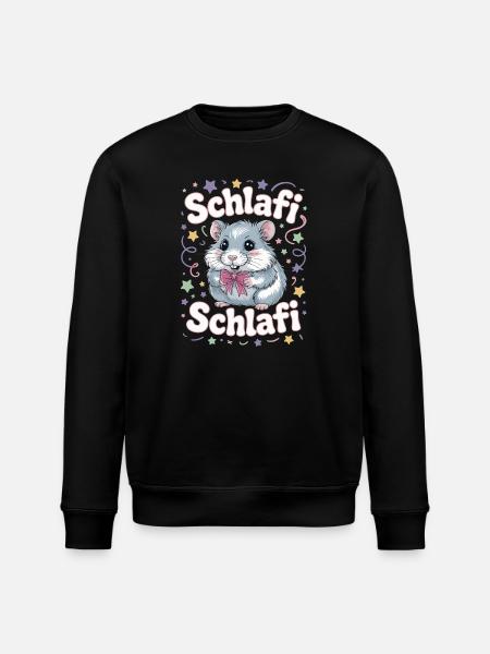 Schlafi Schlafi Hamster Design - Stanley/Stella ROLLER Unisex Organic Sweatshirt - black