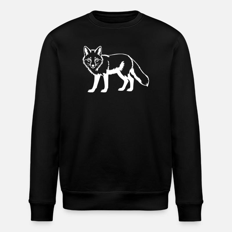 white fox white - Stanley/Stella ROLLER Unisex Organic Sweatshirt - black