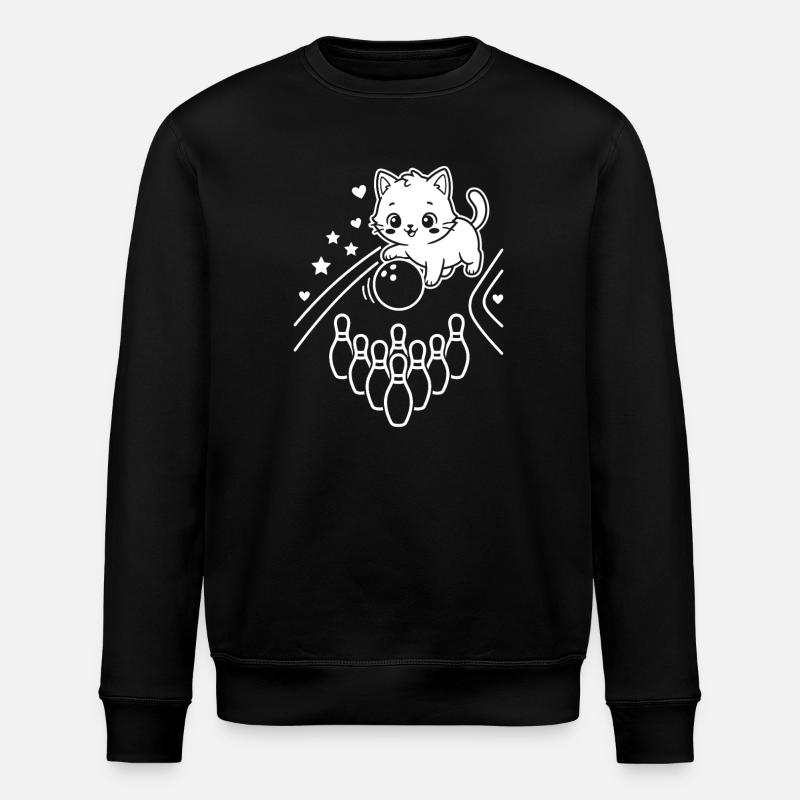 Kawaii Cat Bowling - Stanley/Stella ROLLER Unisex Organic Sweatshirt - black
