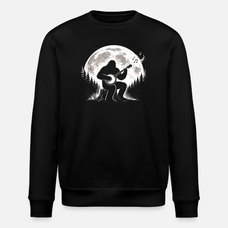 Bigfoot Banjo Moon - Stanley/Stella ROLLER Unisex Organic Sweatshirt - black