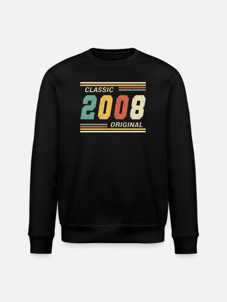 2008 - Classic original 18th Birthday - Stanley/Stella ROLLER Unisex Organic Sweatshirt - black
