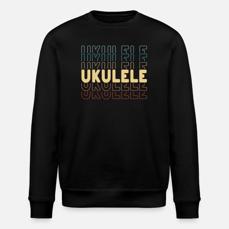 Ukulele typography - Stanley/Stella ROLLER Unisex Organic Sweatshirt - black