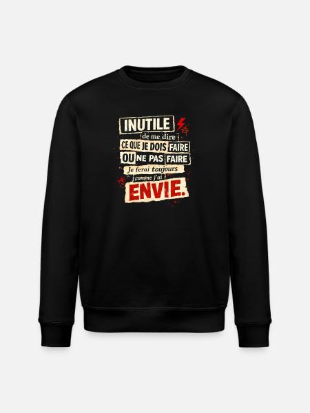 Rebellious Envy – Typographic Poster - Stanley/Stella ROLLER Unisex Organic Sweatshirt - black