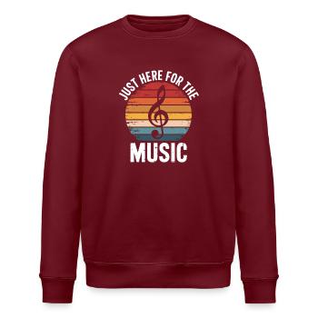 Nur Wegen Der Musik Hier Bunter Retro Musik-Look - Stanley/Stella Unisex Bio-Sweatshirt ROLLER - Burgunderrot - Vorne - Nik (191cm)