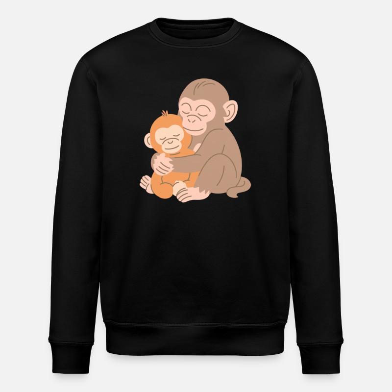 Étreinte entre singe et bébé - Sweat bio ROLLER Stanley/Stella Unisexe - noir
