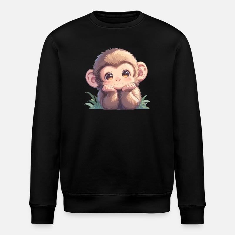 Macaque Macaque - Felpa ecologica unisex ROLLER di Stanley/Stella - nero