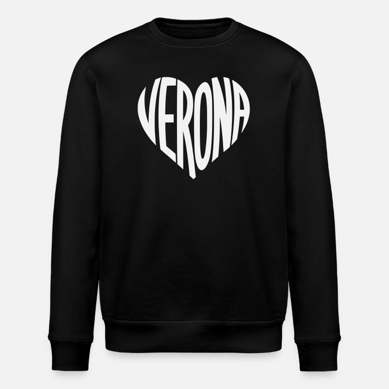 Verona Heart Typography - Stanley/Stella ROLLER Unisex Organic Sweatshirt - black