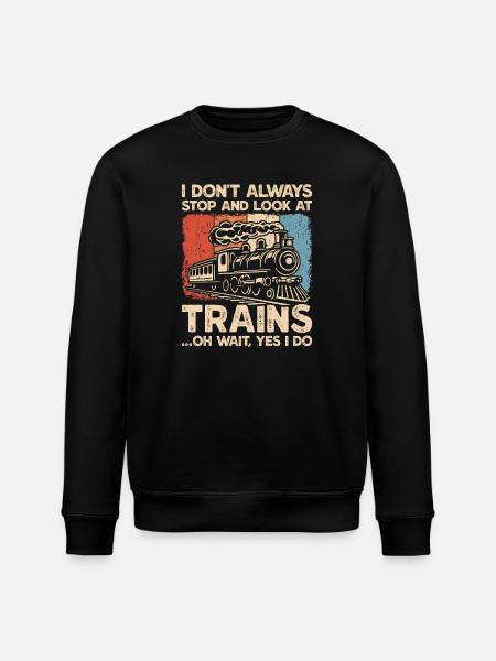 Dampflokomotiv-Eisenbahn-Zugbeobachtung - Stanley/Stella Unisex Bio-Sweatshirt ROLLER - Schwarz