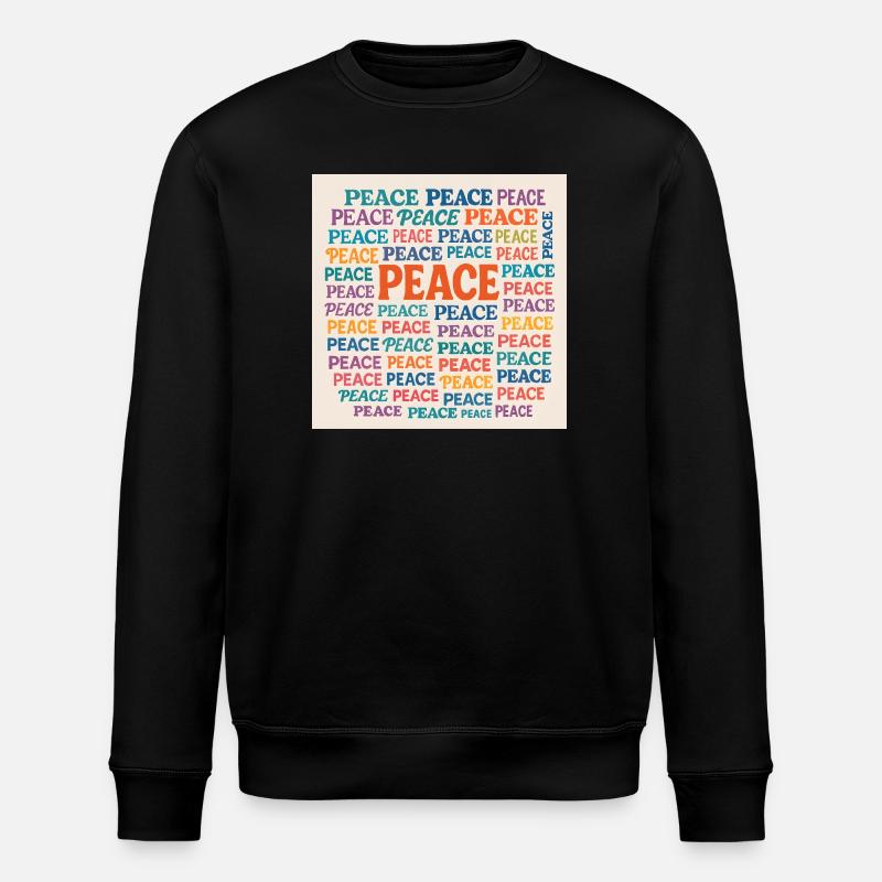 Peace Mosaic Farb-Typo Muster - Stanley/Stella Unisex Bio-Sweatshirt ROLLER - Schwarz